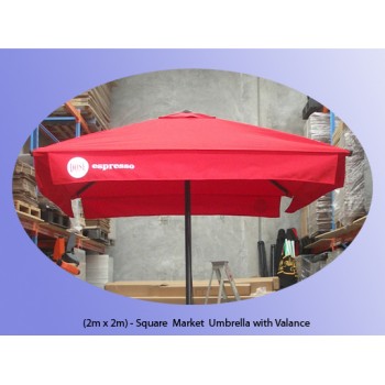 2m Square Commercial Market Umbrella with Valance